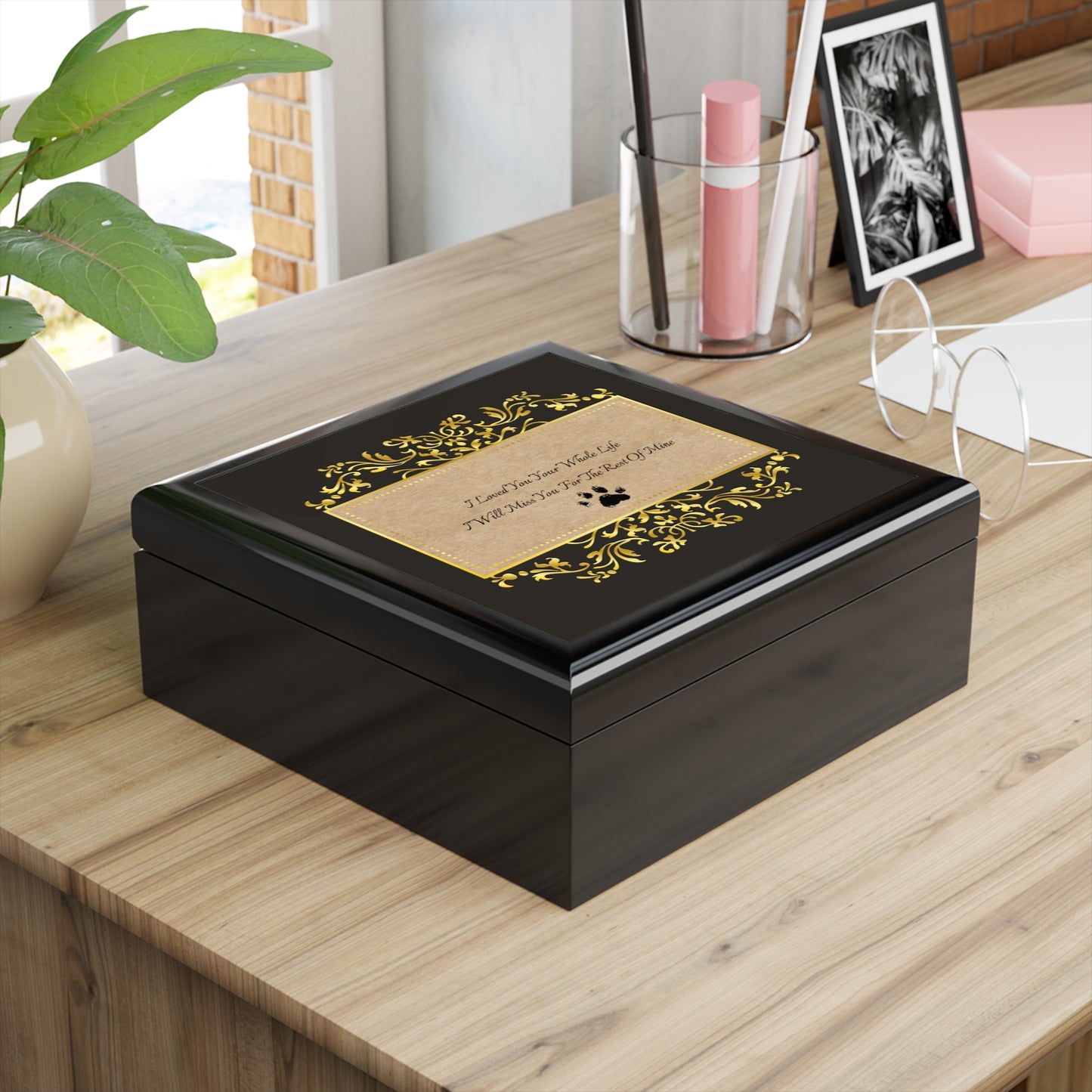 Memorial Paw Print Jewelry Box — "I Loved You Your Whole Life" Keepsake