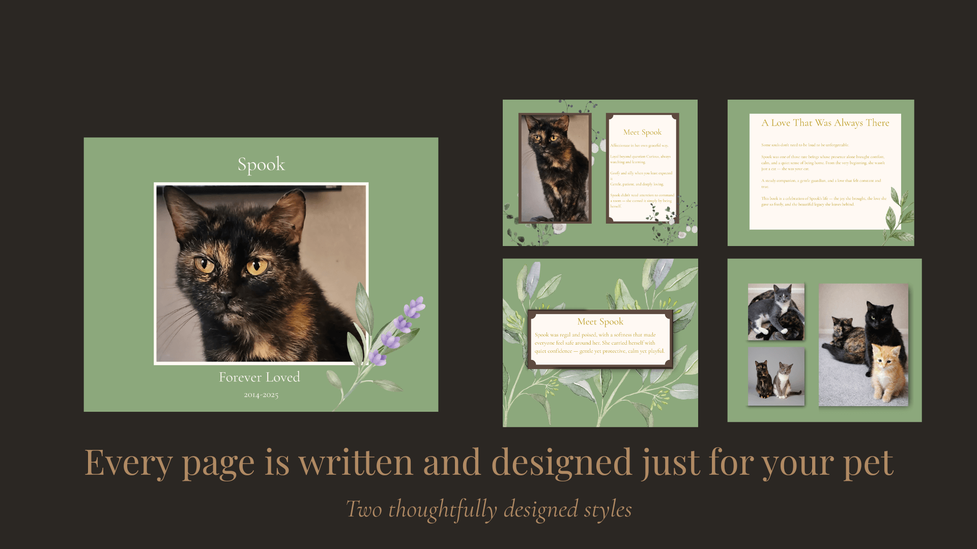 Personalized Pet Memorial Book - Custom Tribute Keepsake showcasing a beautifully designed tribute for a beloved pet.
