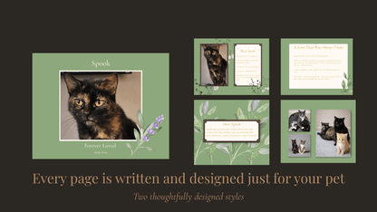 Personalized Pet Memorial Book - Custom Tribute Keepsake showcasing a beautifully designed tribute for a beloved pet.