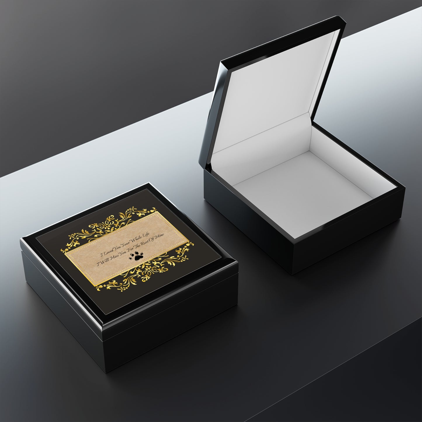 Memorial Paw Print Jewelry Box — "I Loved You Your Whole Life" Keepsake